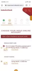 IndusInd Bank Zero Balance Account Opening Online